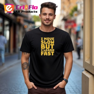 Tricou Citat Motivational Invatare Lenta Progres Rapid, din bumbac 100%, tricou negru Copii | Dama | Barbat - Img 5