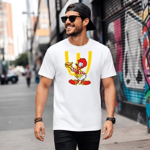 Tricou Clovnul Ronald Burger Logo Galben Urban Fast Food Mashup, din bumbac 100% Copii | Dama | Barbat - Img 5