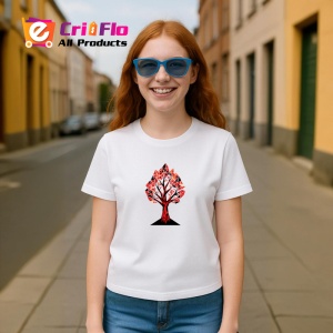 Tricou Copac Rosu Ilustratie Simetrica, Copii | Dama | Barbat - Img 9