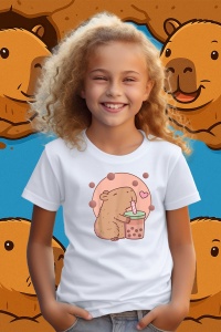 Tricou copii Capybara - Ceai bule - Img 2