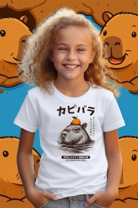 Tricou copii Capybara - inoata o portocala pe cap - Img 2