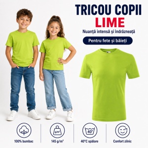 Tricou Copii Classic New Malfini – 100% Bumbac, Mânecă Scurtă, Fete și Băieți, 18 Culori - Img 19