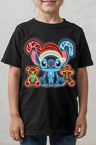 Tricou copii craciun - NEON CHRISTMAS STITCHY - tricou, copii, craciun, personaje