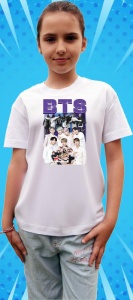 Tricou copii cu formatia BTS 1 , din bumbac 100% - Img 7