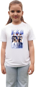 Tricou copii cu formatia EXO 9 , din bumbac 100% - Img 3