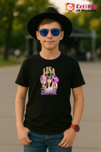 Tricou copii cu formatia LISA BLACK PINK , din bumbac 100% - Img 6