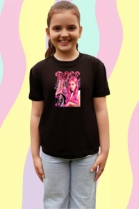 Tricou copii cu formatia ROSE BLOACK PINK , din bumbac 100% - Img 3