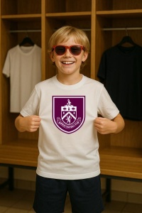 Tricou copii cu logo stema Burnley Anglia, din bumbac 100% - Img 8