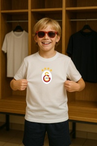 Tricou copii cu logo stema Galatasaray SK Turcia, din bumbac 100% - Img 8