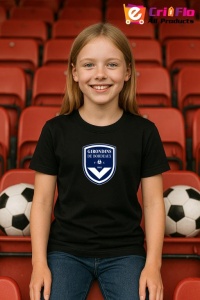 Tricou copii cu logo stema Girondins de Bordeaux Franta, din bumbac 100% - Img 4