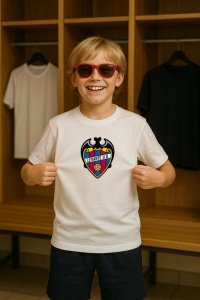 Tricou copii cu logo stema Levante UD Spania, din bumbac 100% - Img 8
