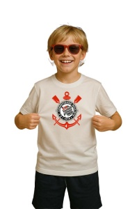 Tricou copii cu logo stema Sport Club Corinthians Paulista Brazilia, din bumbac 100% - Img 3