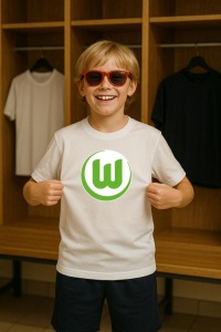 Tricou copii cu logo stema VfL Wolfsburg Germania, din bumbac 100% - Img 8
