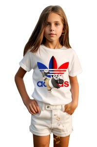 Tricou copii din bumbac 100% Kung-Fu Panda, cu imprimeu pentru copii, îmbrăcăminte confortabilă, modă copii, cadou ideal