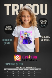 Tricou Copii din bumbac 100%, personalizat cu personajul Evil Queen 1 - Img 4
