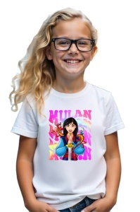 Tricou Copii din bumbac 100%, personalizat cu personajul Mulan
