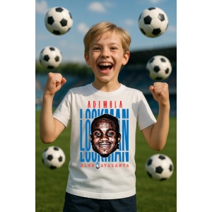 Tricou Copii din bumbac cu fotbalistul Ademola Lookman-Atalanta BC - Img 6