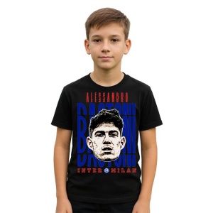 Tricou Copii din bumbac cu fotbalistul Alessandro Bastoni-Inter Milano - Img 2