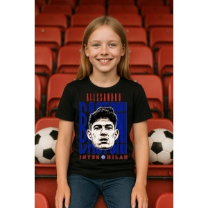 Tricou Copii din bumbac cu fotbalistul Alessandro Bastoni-Inter Milano - Img 4