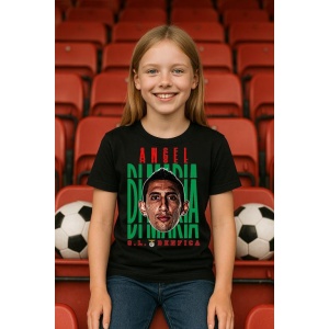 Tricou Copii din bumbac cu fotbalistul Angel Fabian Di Maria Hernandez-SL Benfica - Img 4