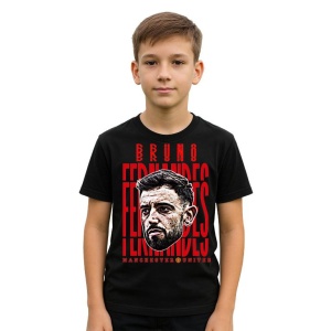 Tricou Copii din bumbac cu fotbalistul Bruno Miguel Borges Fernandes-Manchester United - Img 2