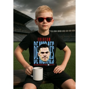 Tricou Copii din bumbac cu fotbalistul Ederson Santana de Moraes-Manchester City - Img 3