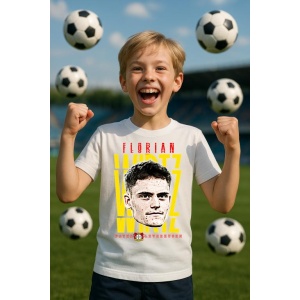 Tricou Copii din bumbac cu fotbalistul Florian Richard Wirtz-Bayer Leverkusen - Img 6