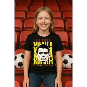 Tricou Copii din bumbac cu fotbalistul Granit Xhaka-Bayer Leverkusen - Img 4