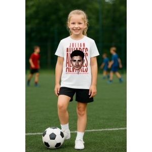 Tricou Copii din bumbac cu fotbalistul Julian Alvarez-Manchester City - Img 4