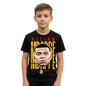 Tricou Copii din bumbac cu fotbalistul Kylian Mbappe-Paris Saint-Germain - Img 2