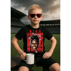 Tricou Copii din bumbac cu fotbalistul Nicholas Nico Williams Arthuer-Athletic Bilbao - Img 4