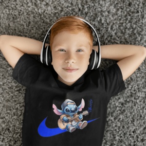 Tricou copii din bumbac personalizat haios Musician Stitch - Cadou - Img 3
