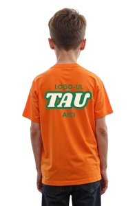 Tricou copii portocaliu personalizat cu logo-ul companiei - Spate