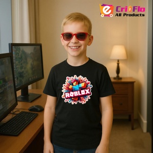 Tricou Copii Roblox Baiatul Masina din bumbac 100% - Img 6