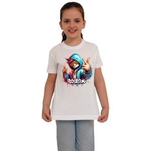 Tricou Copii Roblox Camper Racorit din bumbac 100% - Img 2