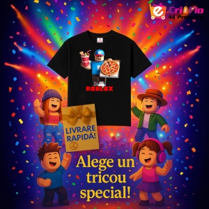 Tricou Copii Roblox Strikerul Retro din bumbac 100% - Img 6