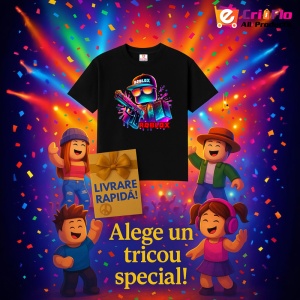 Tricou Copii Roblox Vizor Laser din bumbac 100% - Img 6