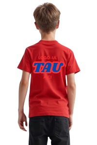 Tricou copii rosu personalizat cu logo-ul companiei - Spate
