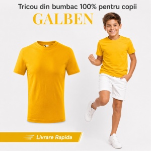Tricou Copii Simplu din bumbac pentru Băieți 135 - Img 19