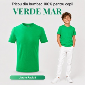 Tricou Copii Simplu din bumbac pentru Băieți 135 - Img 39
