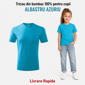 Tricou Copii Simplu din bumbac pentru Fete 135 - Img 12