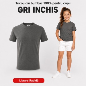 Tricou Copii Simplu din bumbac pentru Fete 135 - Img 22