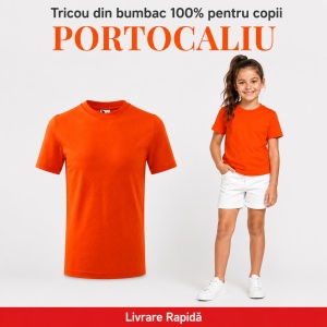 Tricou Copii Simplu din bumbac pentru Fete 135 - Img 32