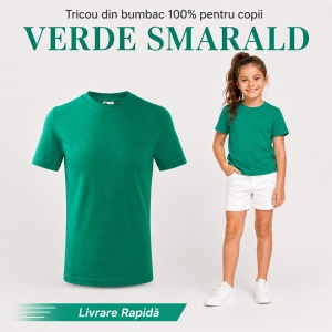 Tricou Copii Simplu din bumbac pentru Fete 135 - Img 42