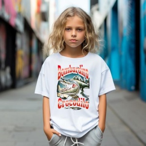 Tricou Copii Tralalelo Tra la la Bombardiro Bombardino Crocodilo Funny Italian Brainrot Meme T-Shirt - Img 4