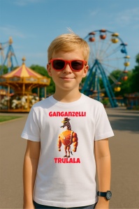 Tricou Copii Tralalelo Tra la la Ganganzelli Trulala Italian Brainrot Meme Humor T-Shirt - Img 3