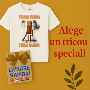 Tricou Copii Tralalelo Tra la la Tung Tung Tung Sahur Funny Animal Italian Brainrot Meme T-Shirt - Img 6