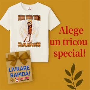 Tricou Copii Tralalelo Tra la la Tung Tung Tung Sahur T-Shirt - Img 7