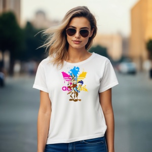 Tricou Coyote & Road Runner Friend Tricou Alb - Copii | Dama | Barbat - Img 8