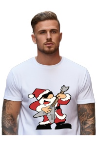 Tricou Craciun Barbat - Santa Guitarist